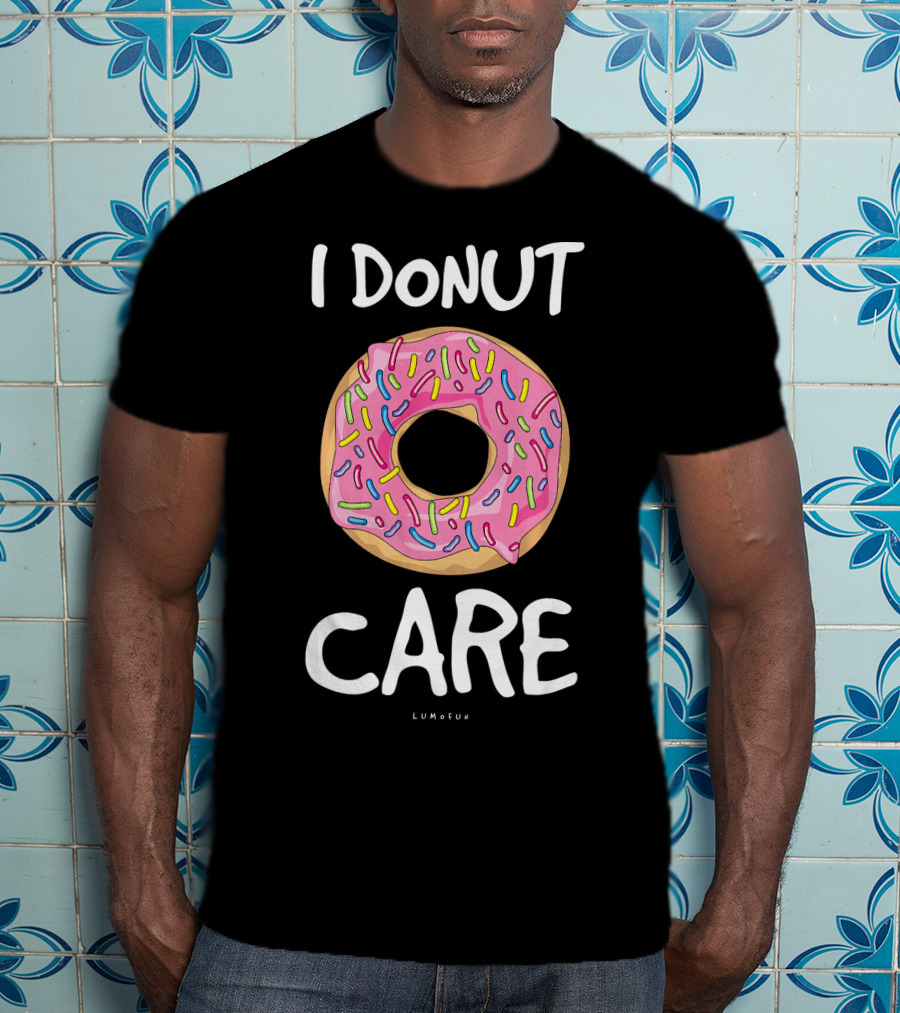 Funny Donut I Donut Care Pink Frosted Sprinkles Lumolun T-Shirt