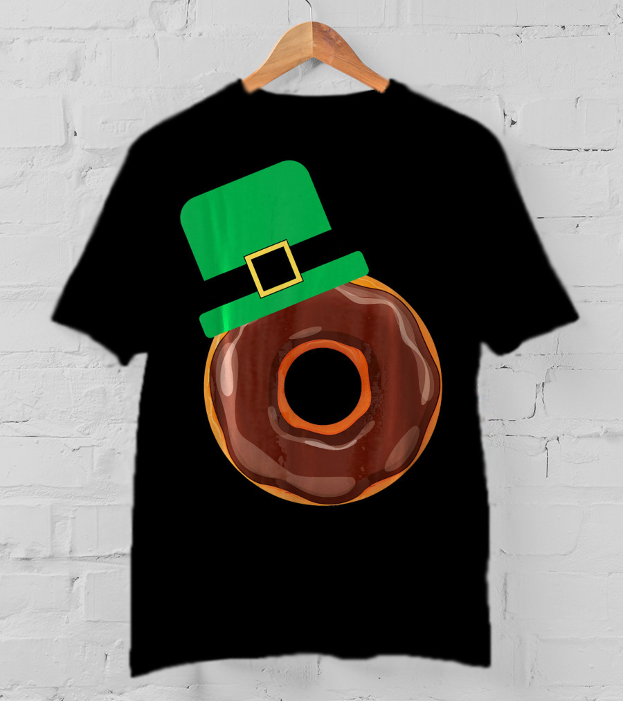 Chocolate Donut With Green Hat T-Shirt
