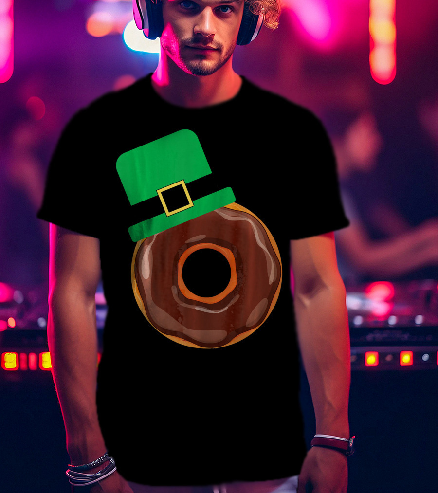 Chocolate Donut With Green Hat T-Shirt