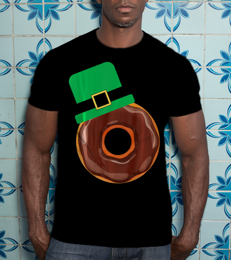 Chocolate Donut With Green Hat T-Shirt
