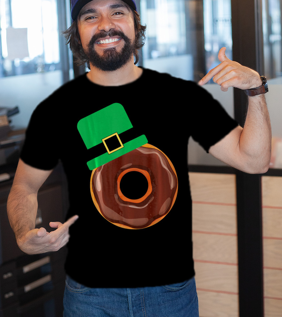 Chocolate Donut With Green Hat T-Shirt