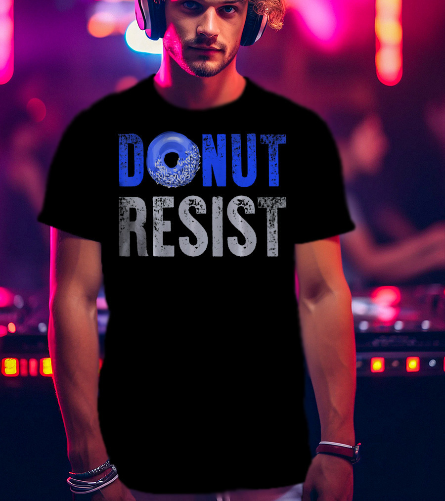 Police Officer Thin Blue Line Donut Resist T-Shirt