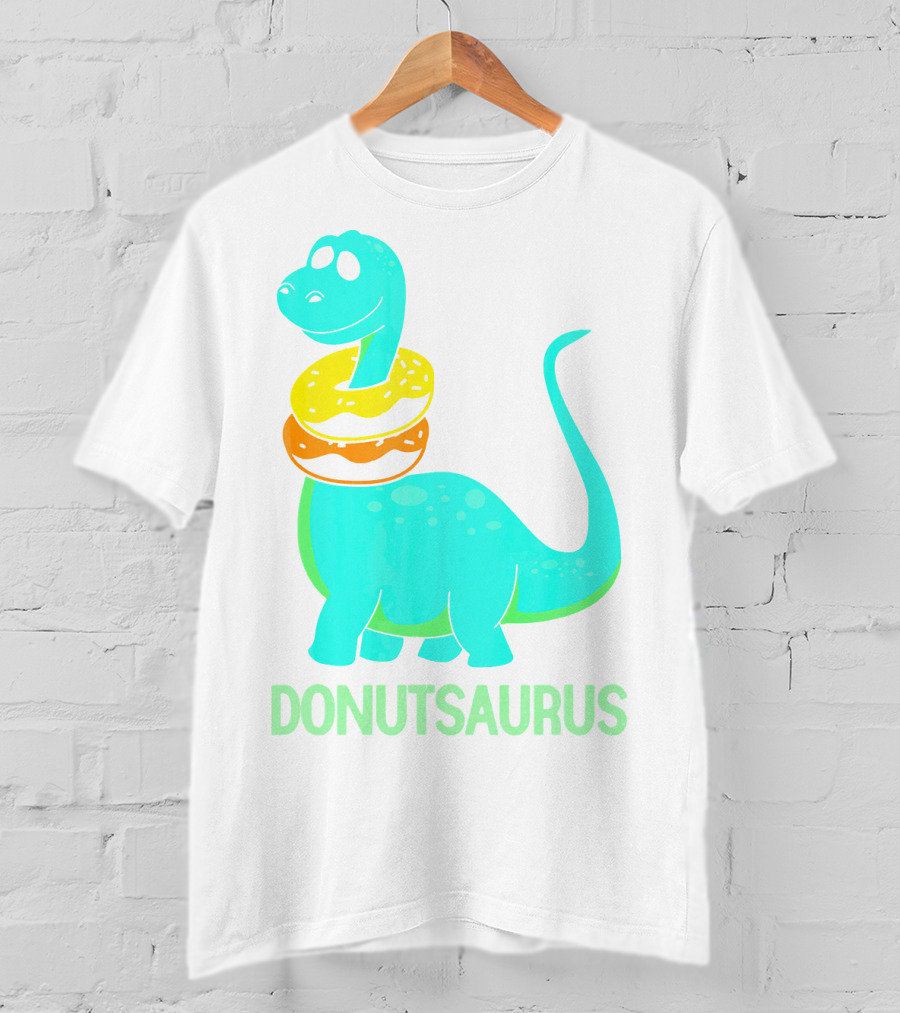 Brachiosaurus Donut Donutsaurus Cute Dinosaur With Treats T-Shirt