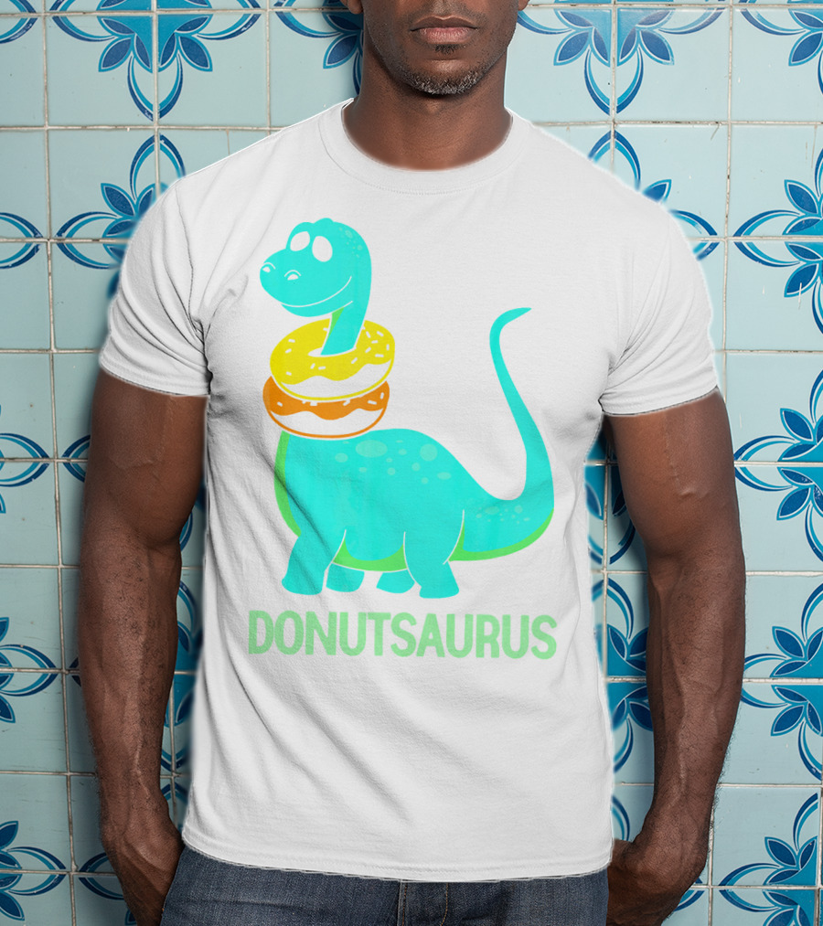Brachiosaurus Donut Donutsaurus Cute Dinosaur With Treats T-Shirt