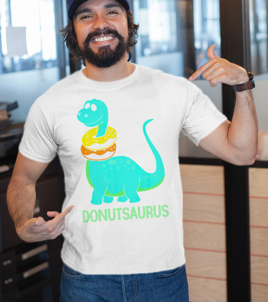 Brachiosaurus Donut Donutsaurus Cute Dinosaur With Treats T-Shirt