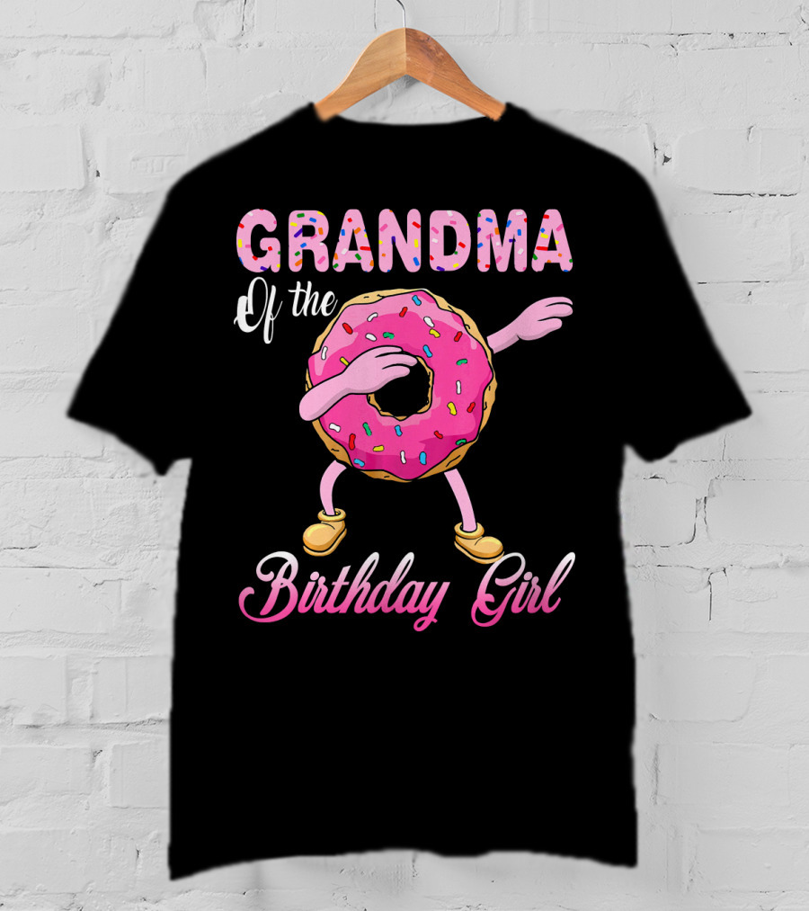 Grandma Of The Birthday Girl Donut Dab Colorful Sprinkles T-Shirt
