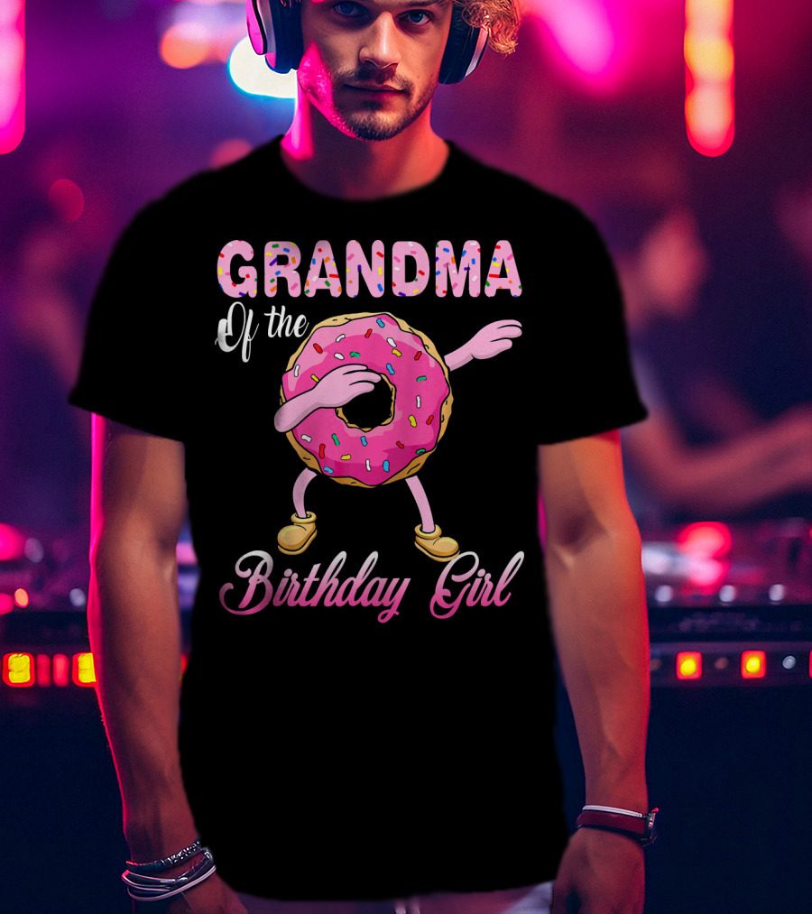 Grandma Of The Birthday Girl Donut Dab Colorful Sprinkles T-Shirt