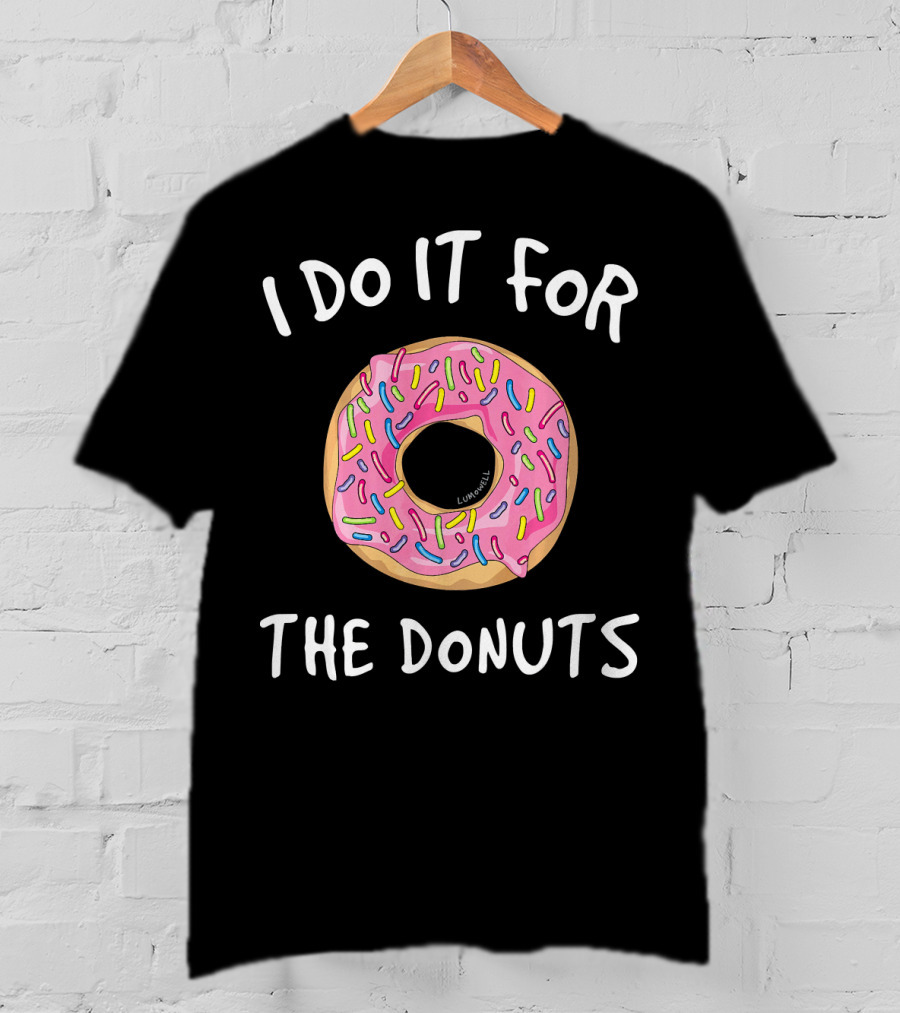 I Do It For The Donuts Fun Gym Pink Frosted Sprinkles T-Shirt