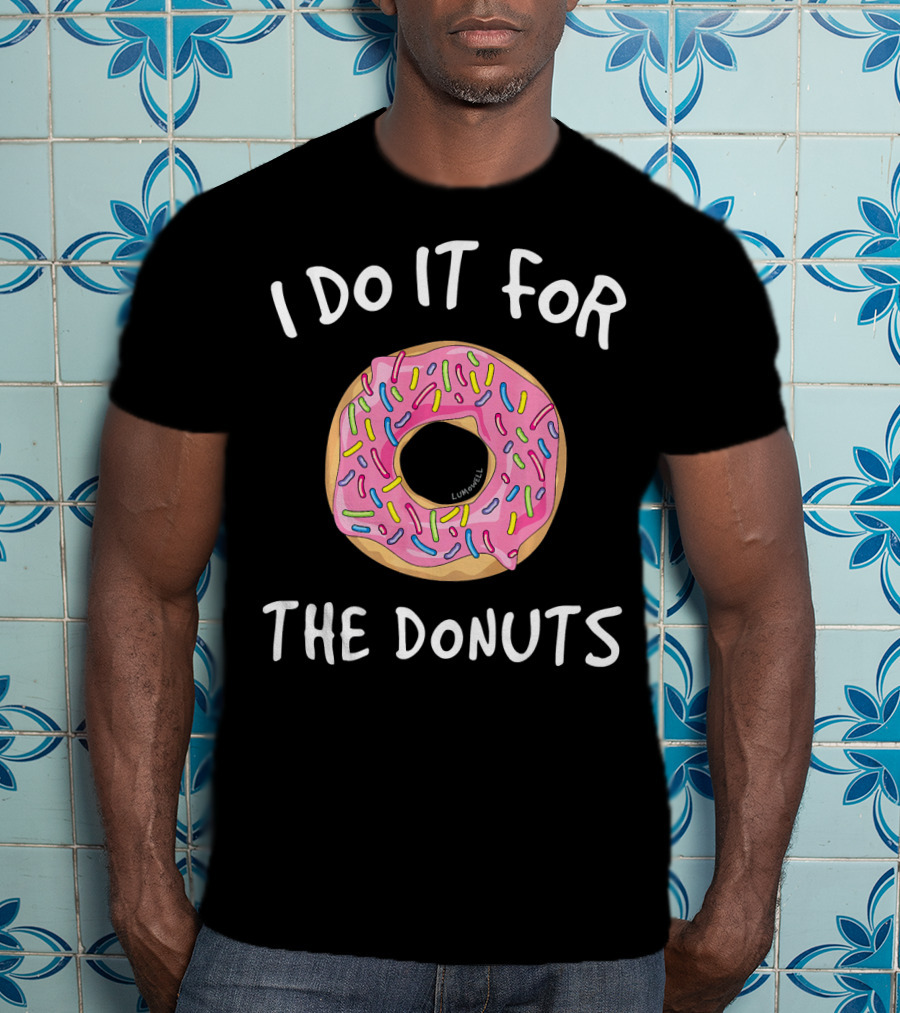 I Do It For The Donuts Fun Gym Pink Frosted Sprinkles T-Shirt