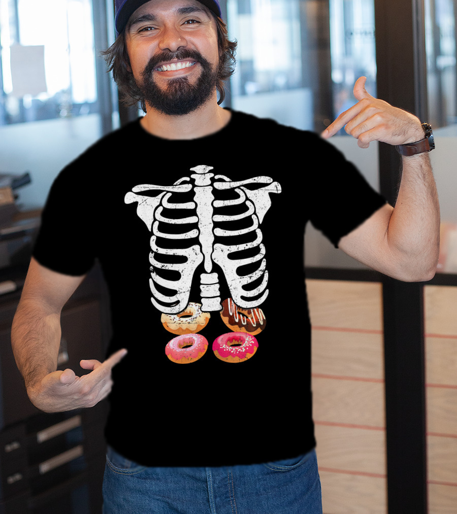 Skeleton Pregnancy Donut X Ray Ribcage Treats T-Shirt