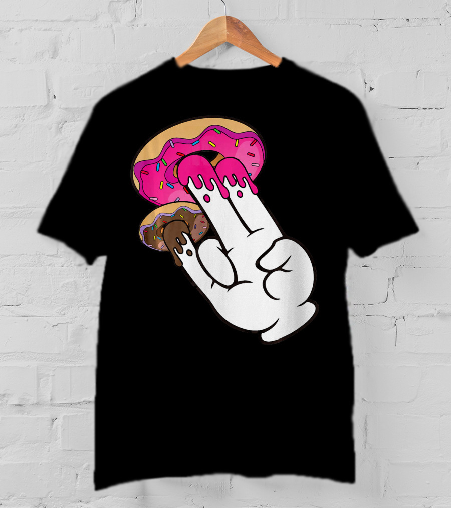 Funny Donuts With The Shocker Hand Gesture And Sprinkled Frosting T-Shirt