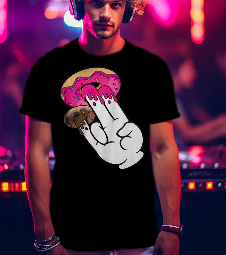 Funny Donuts With The Shocker Hand Gesture And Sprinkled Frosting T-Shirt