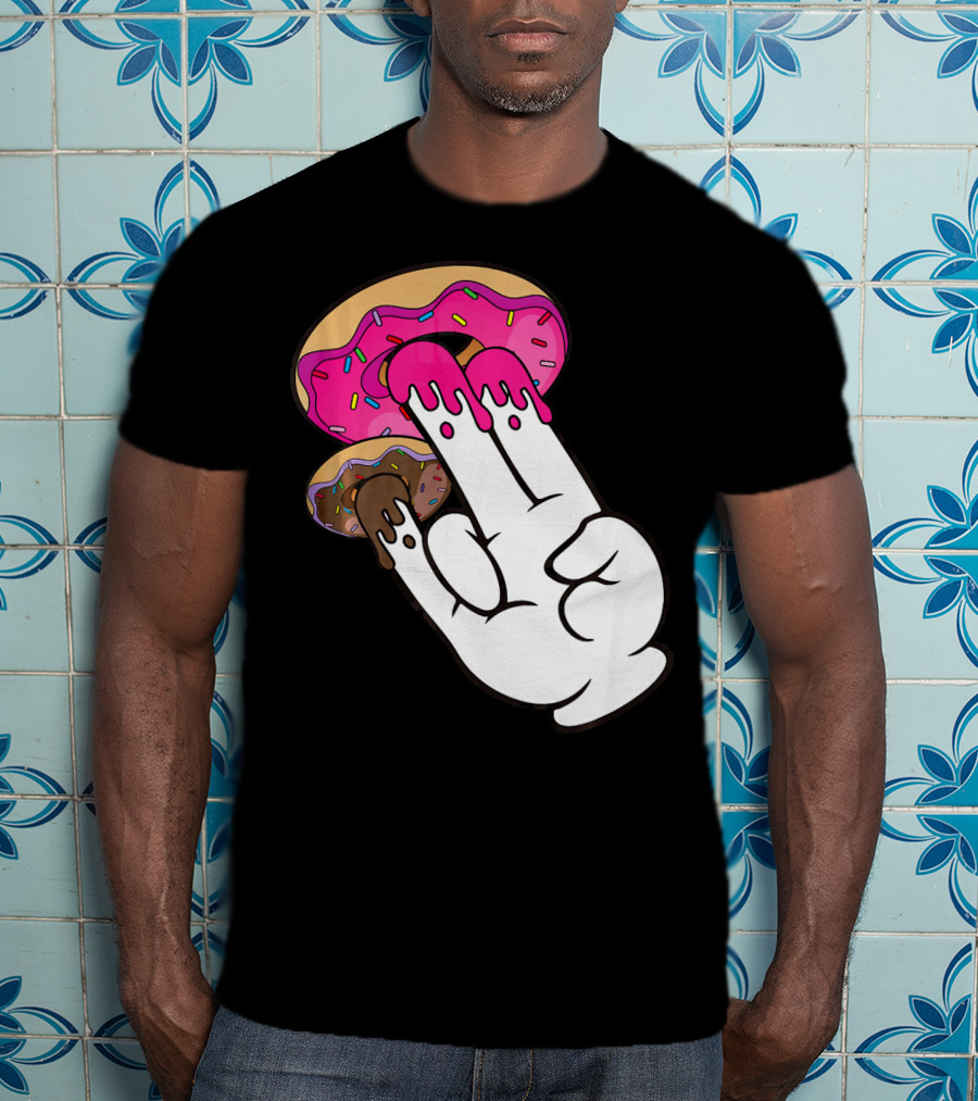 Funny Donuts With The Shocker Hand Gesture And Sprinkled Frosting T-Shirt