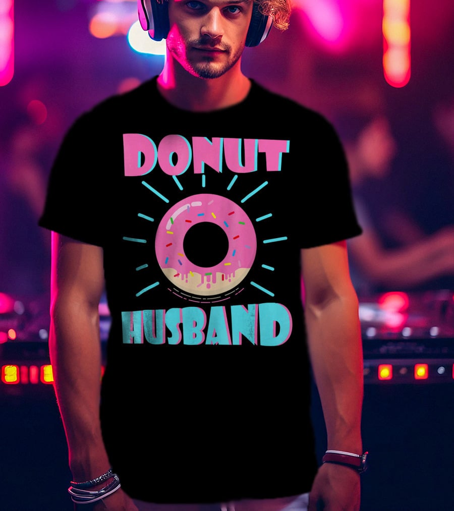Donut Husband Pink Frosted Donut With Sprinkles T-Shirt