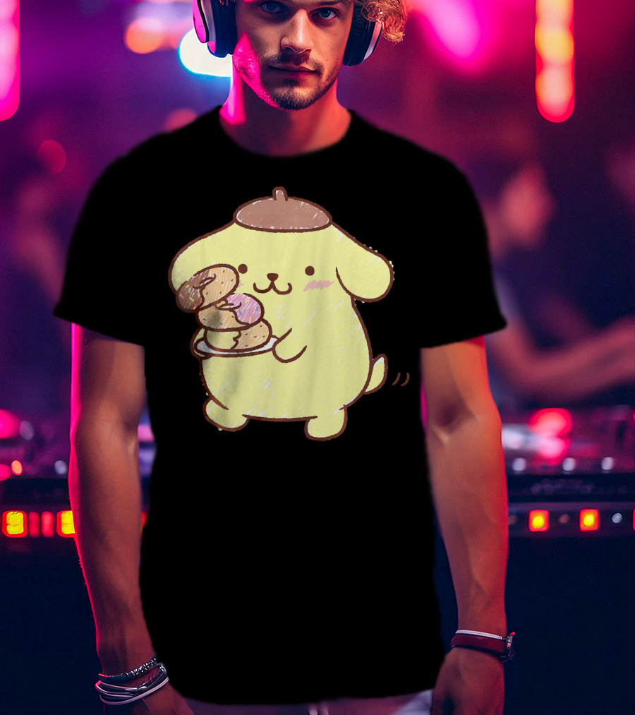 Pompompurin Enjoying Sweet Donuts T-Shirt