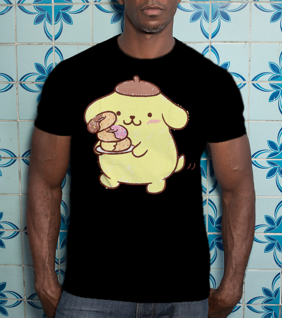 Pompompurin Enjoying Sweet Donuts T-Shirt