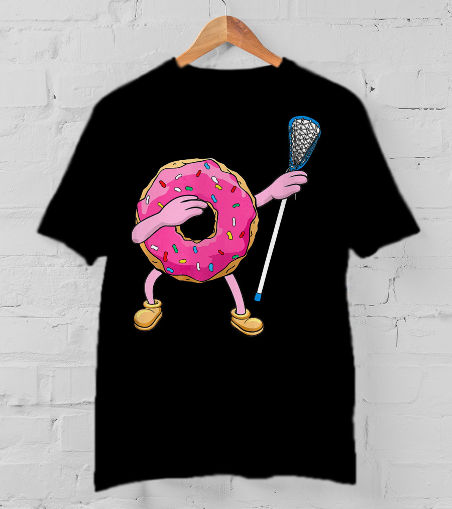 Dabbing Donut Playing Lacrosse With Sprinkles T-Shirt
