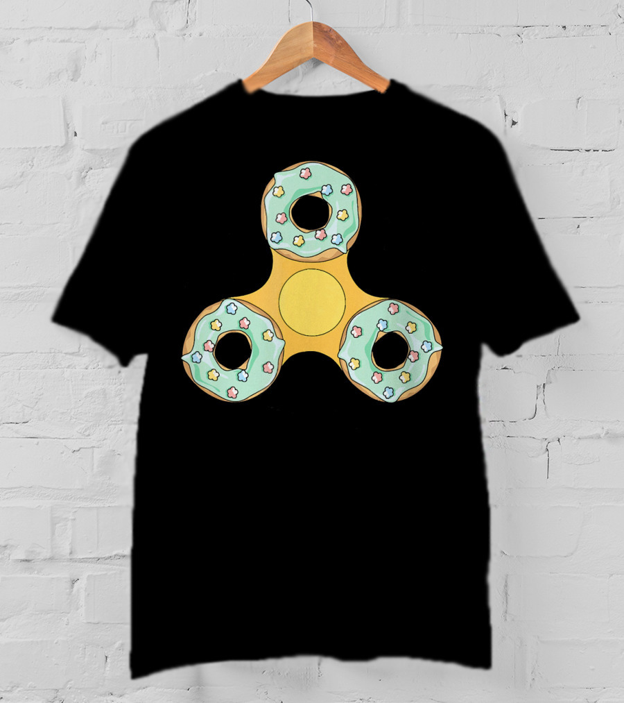 Fidget Spinner Donut Design With Sprinkles T-Shirt