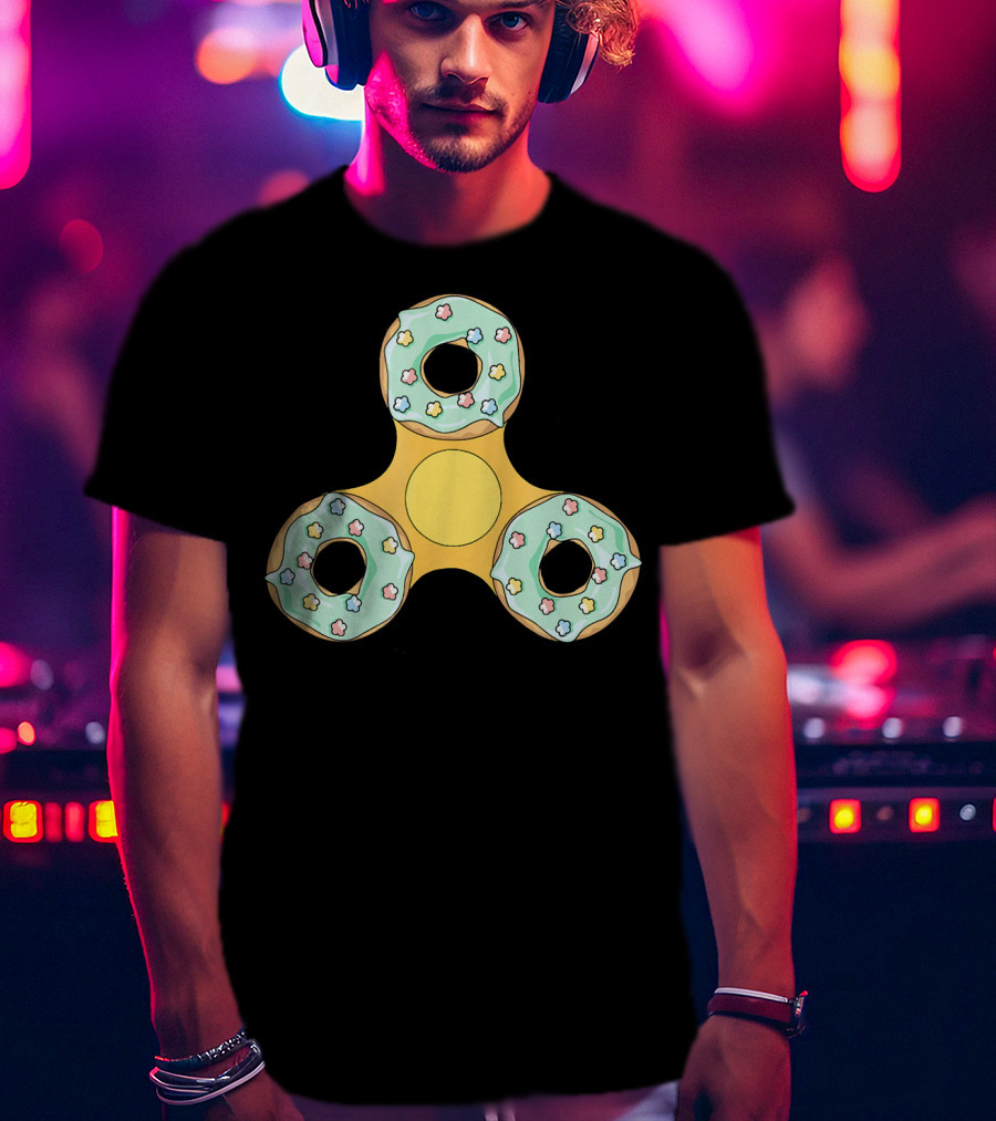 Fidget Spinner Donut Design With Sprinkles T-Shirt