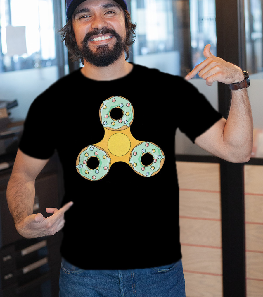 Fidget Spinner Donut Design With Sprinkles T-Shirt