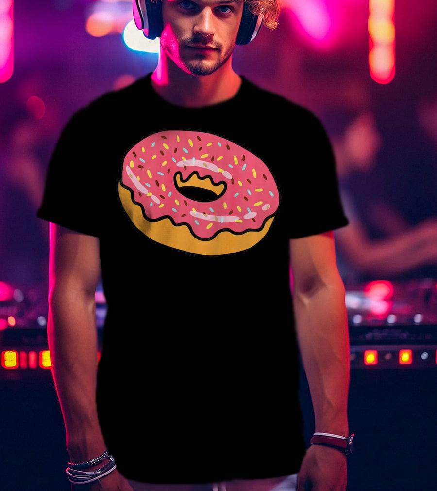 Pink Frosted Donut With Sprinkles T-Shirt