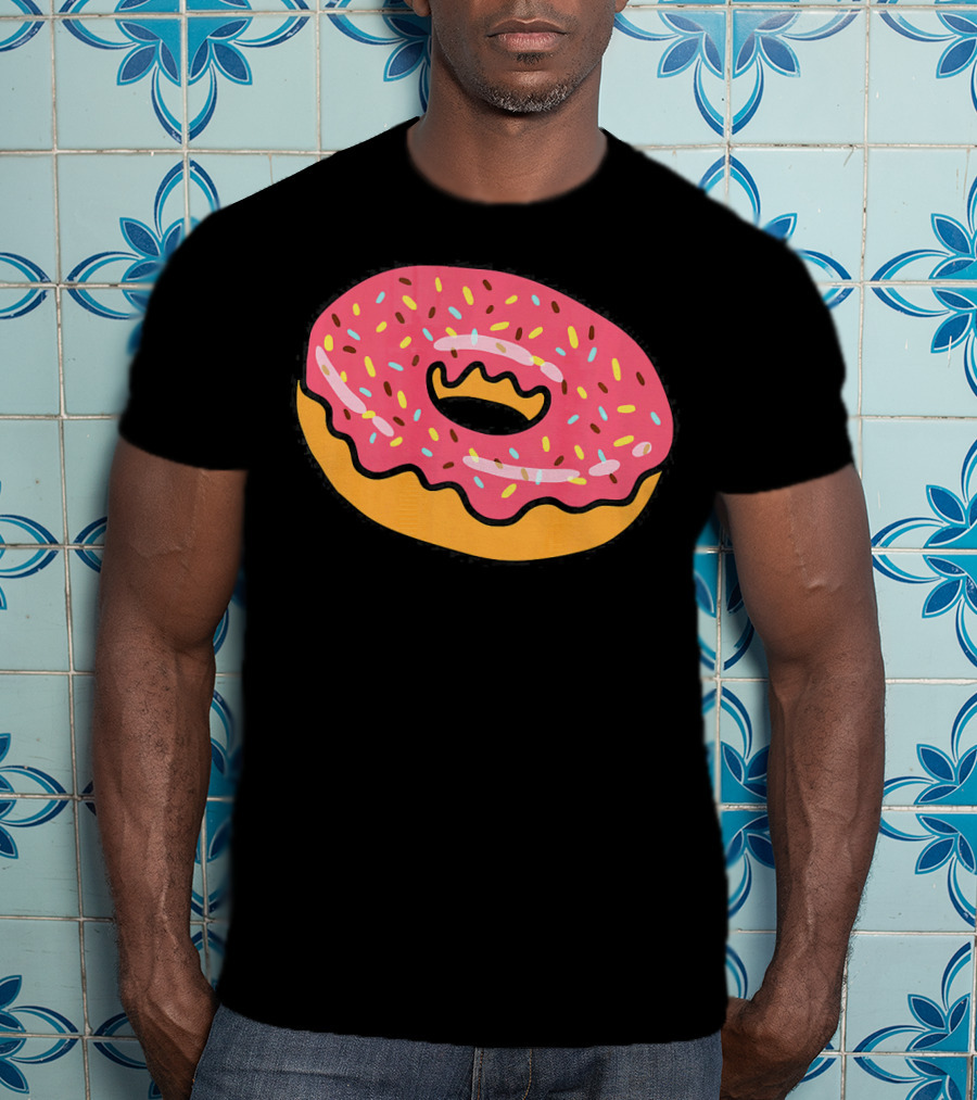 Pink Frosted Donut With Sprinkles T-Shirt