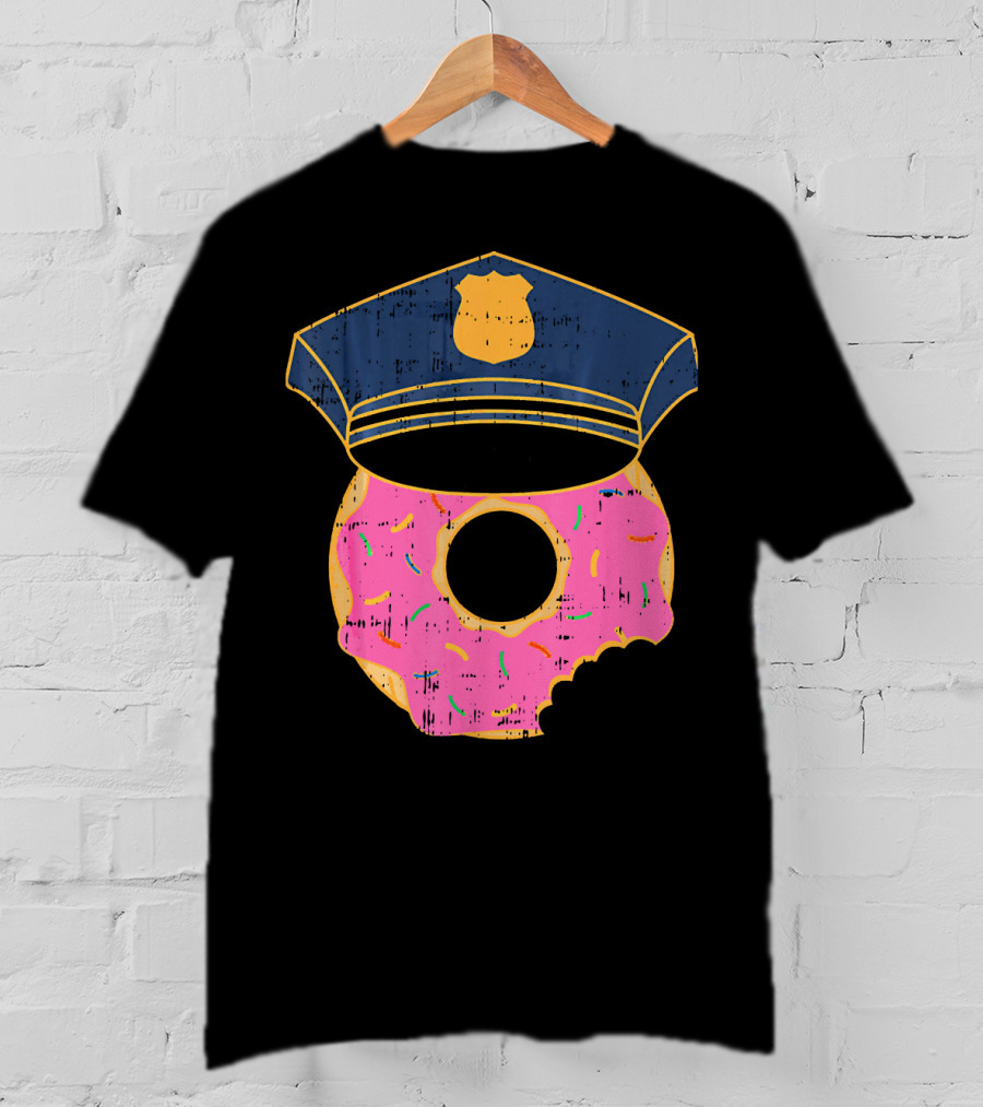 Donut Sprinkles Police Hat Cop Awesome Iconic T-Shirt