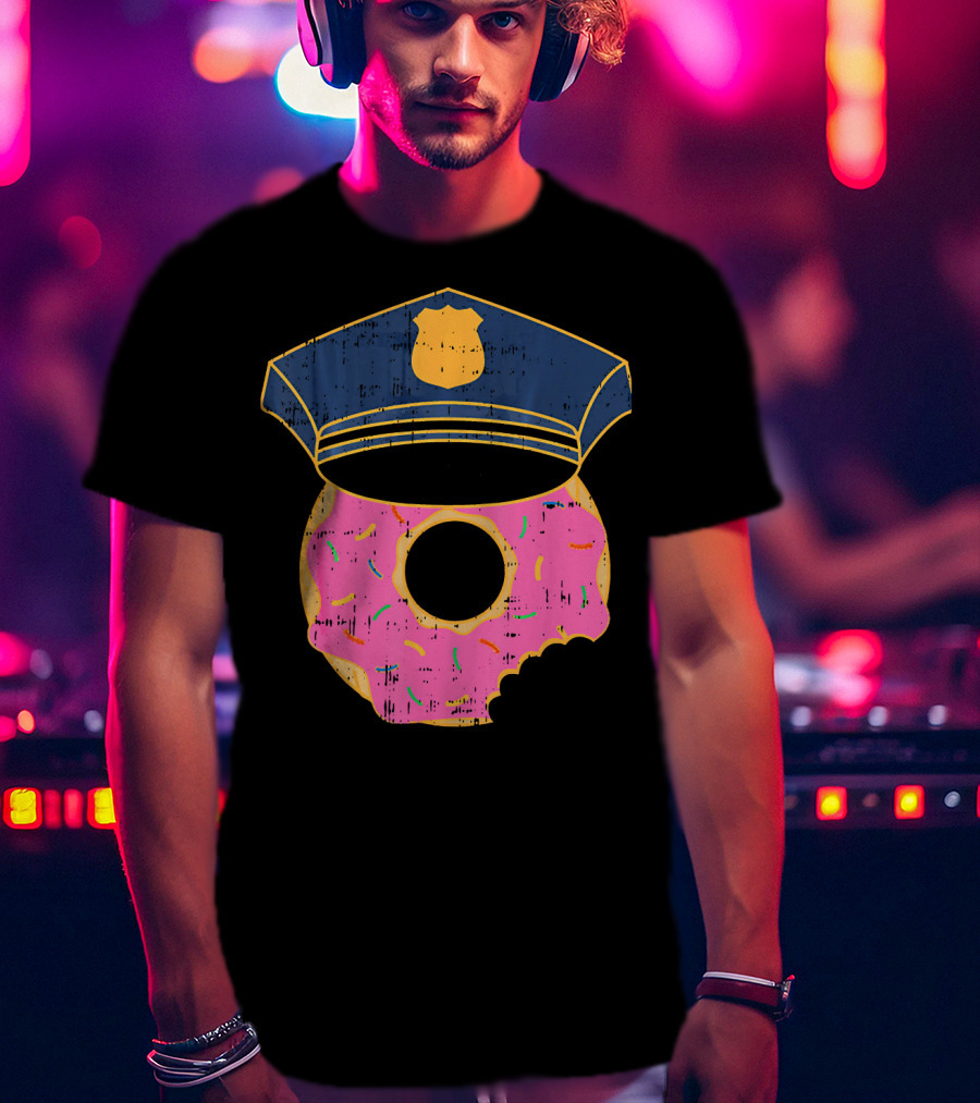 Donut Sprinkles Police Hat Cop Awesome Iconic T-Shirt
