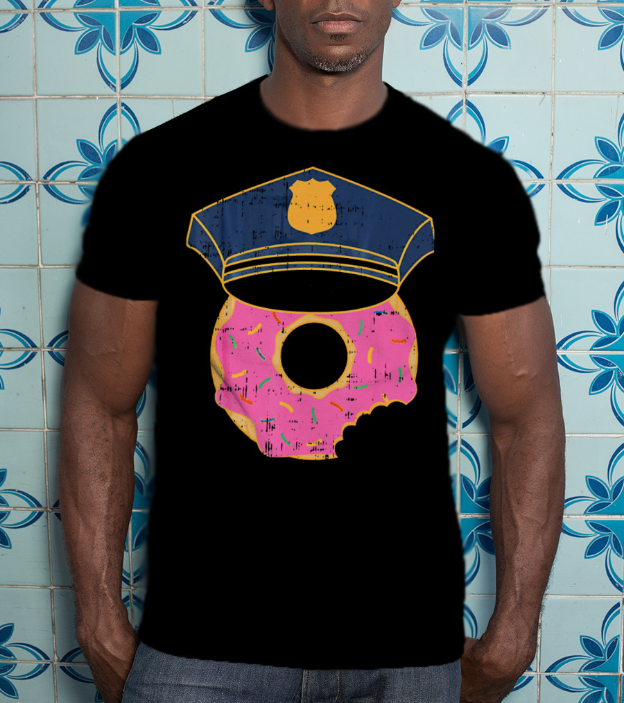 Donut Sprinkles Police Hat Cop Awesome Iconic T-Shirt