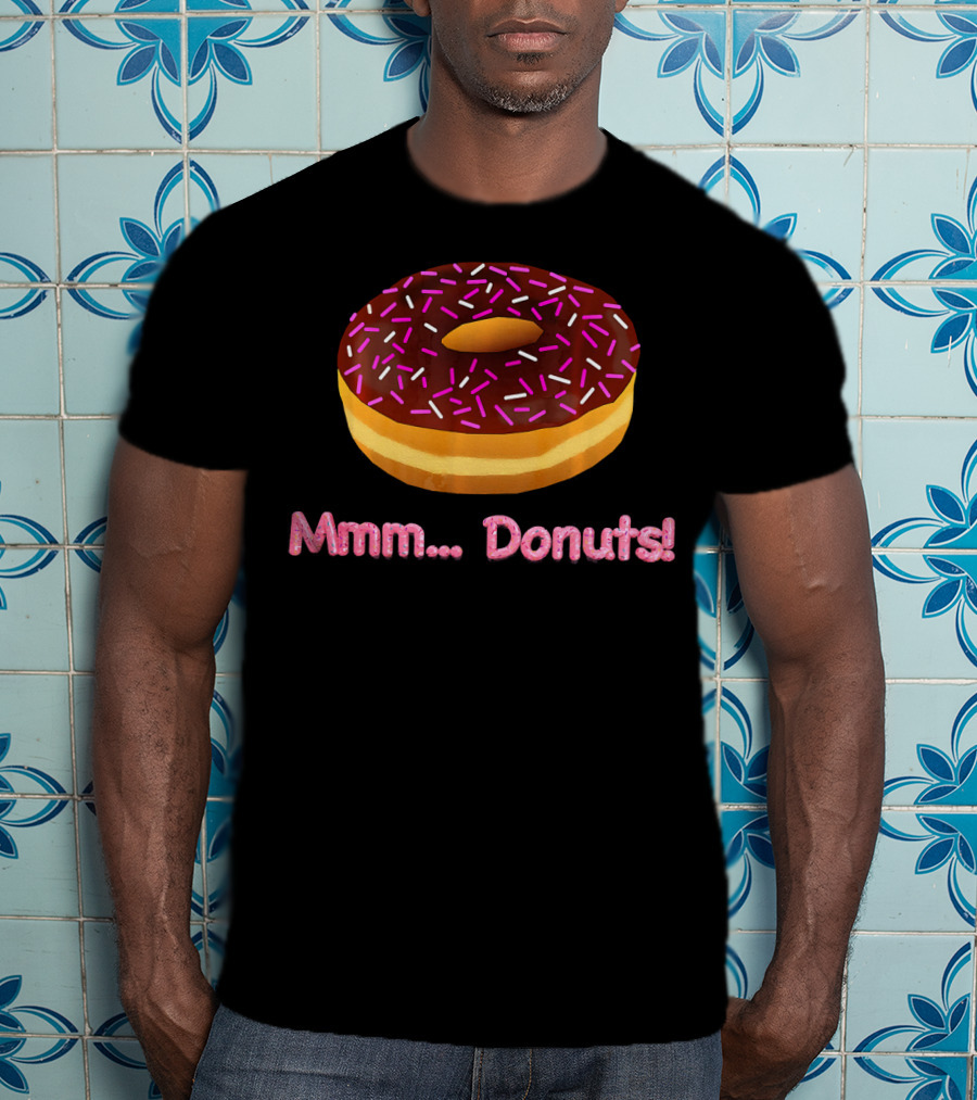 Mmm Donuts Emoji Cool Sprinkles Chocolate Frosting T-Shirt