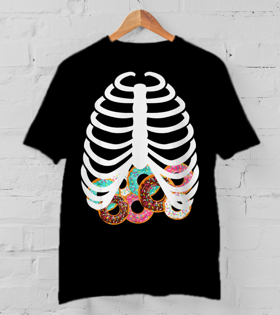Halloween Adult Kids Rib Bone Donut Food Costume T-Shirt