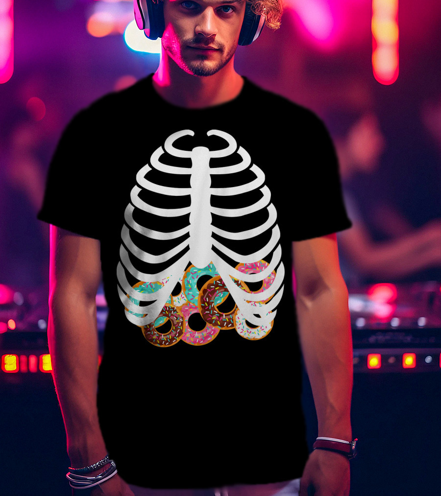 Halloween Adult Kids Rib Bone Donut Food Costume T-Shirt