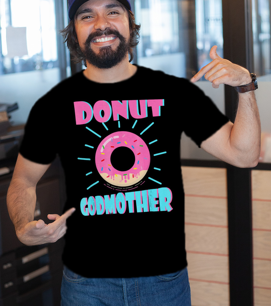 Donut Godmother Pink Frosted Donut With Sprinkles T-Shirt