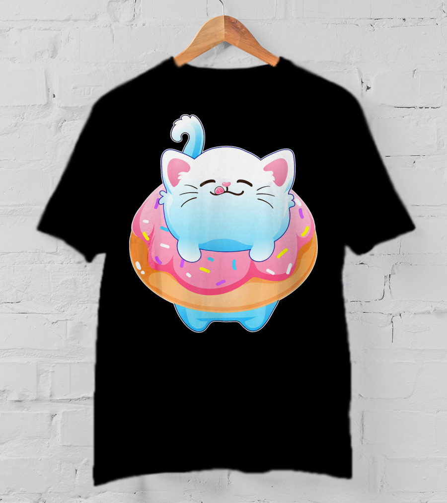 Donut Cat Kitty Lovers Sprinkled Sweet Treat Feline Delight T-Shirt