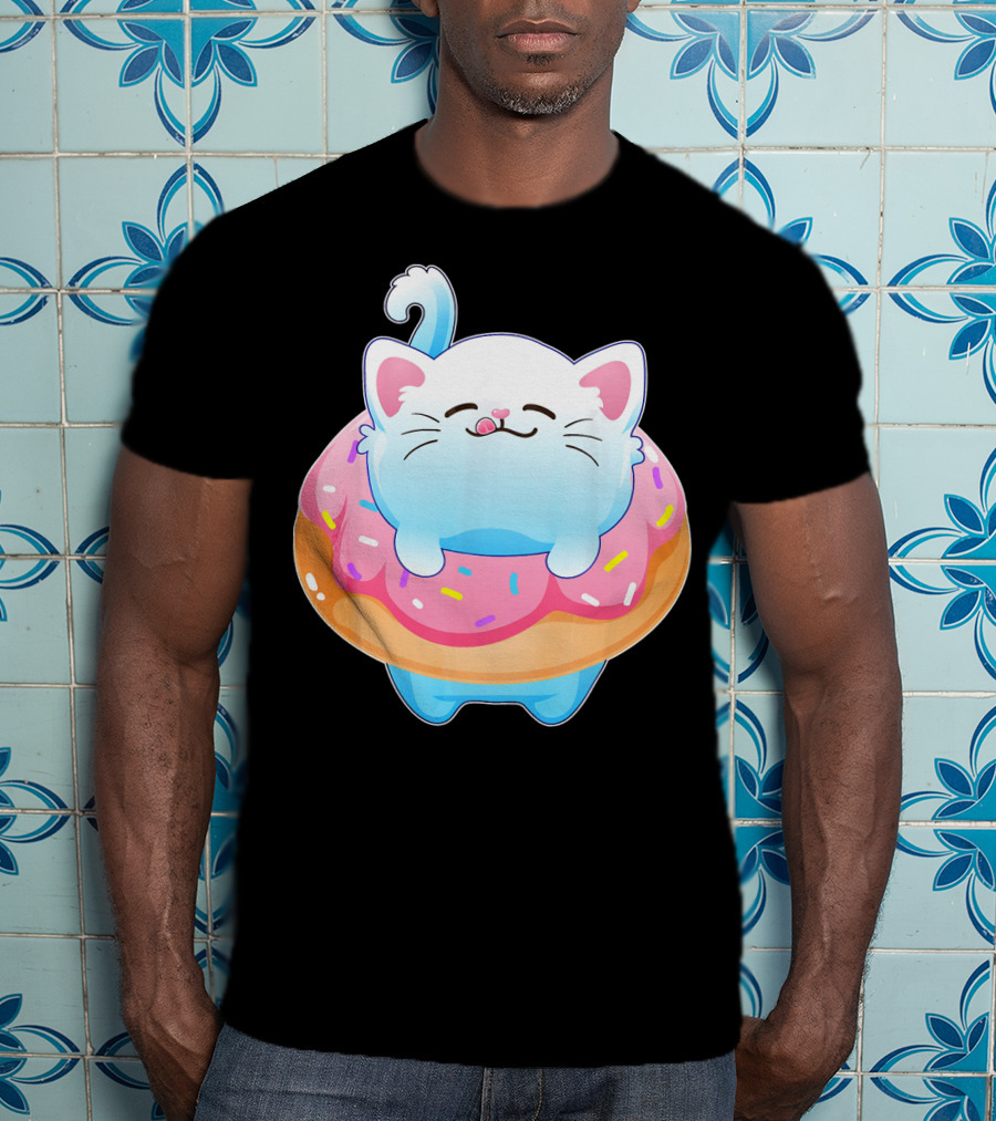 Donut Cat Kitty Lovers Sprinkled Sweet Treat Feline Delight T-Shirt