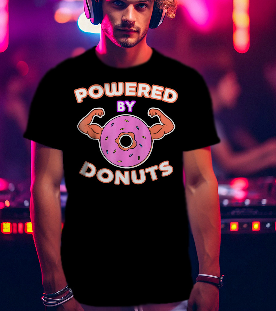 Powered By Donuts Muscle Pink Sprinkles T-Shirt