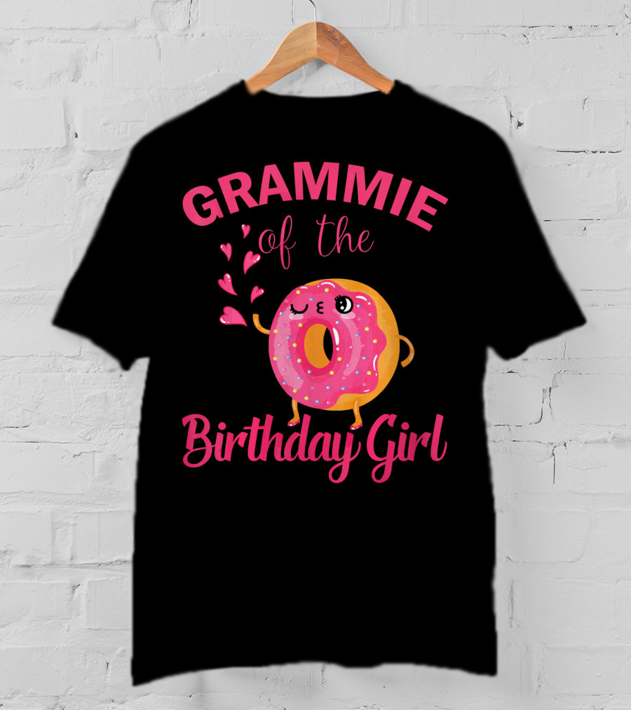 GRAMMIE Of The Birthday Girl Donut With Hearts T-Shirt