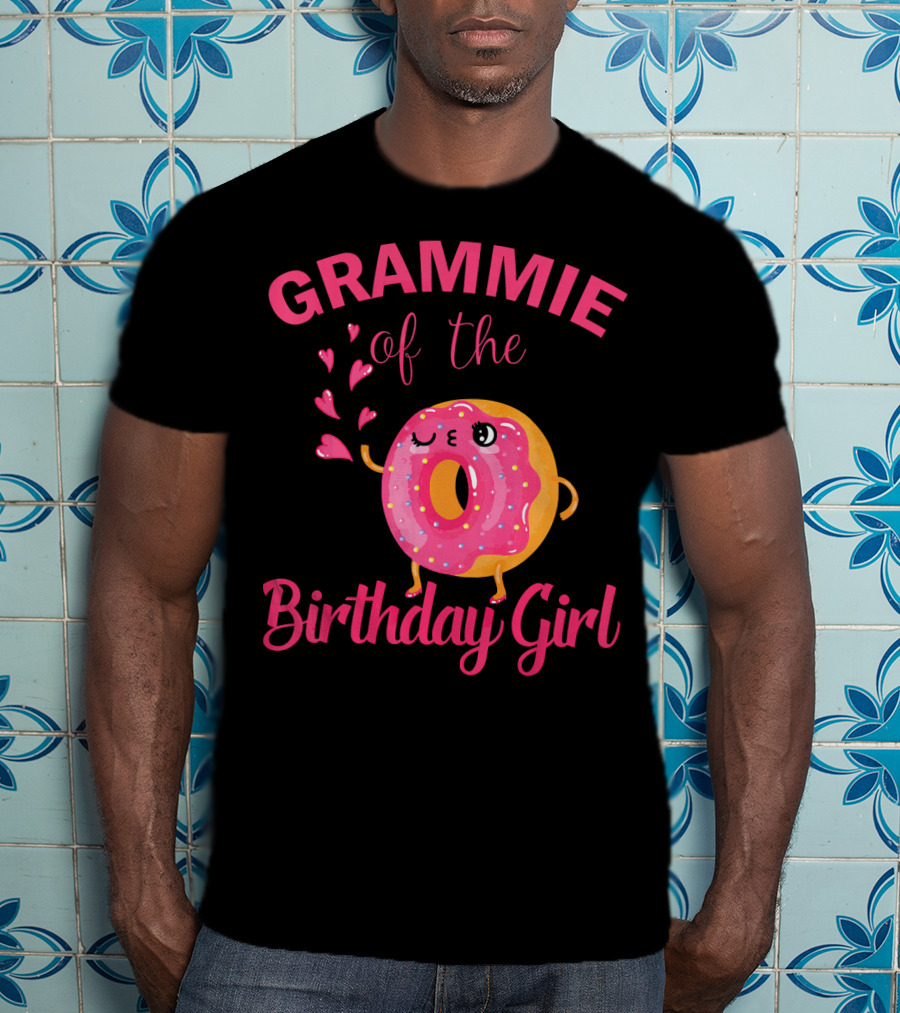 GRAMMIE Of The Birthday Girl Donut With Hearts T-Shirt