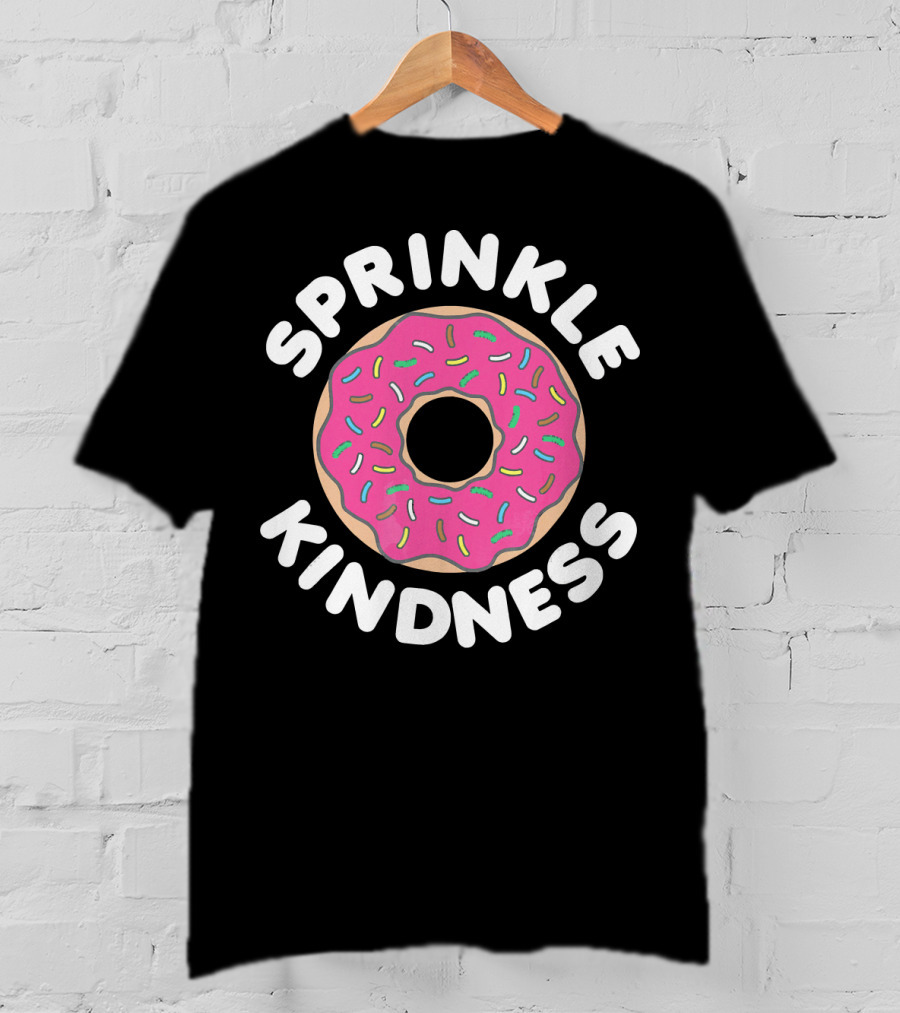 Sprinkle Kindness Pink Donut With Colorful Sprinkles T-Shirt