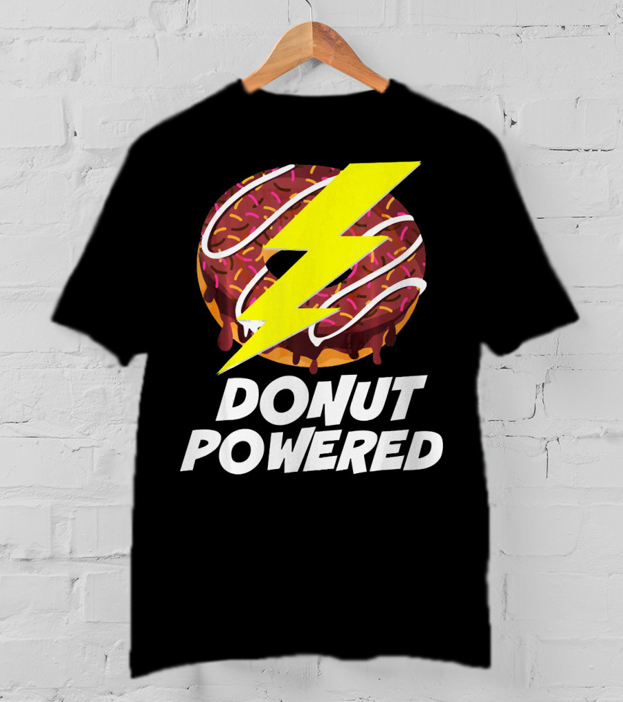 Donut Powered Lightning Bolt Donut With Sprinkles T-Shirt