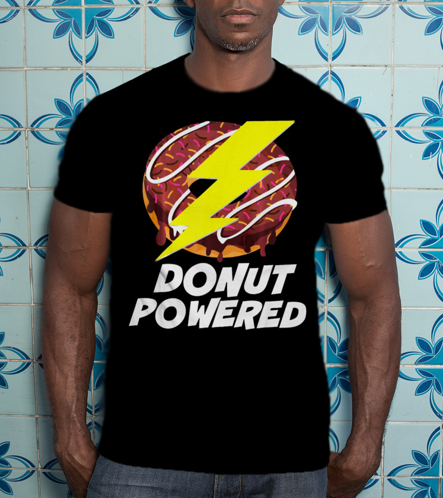 Donut Powered Lightning Bolt Donut With Sprinkles T-Shirt