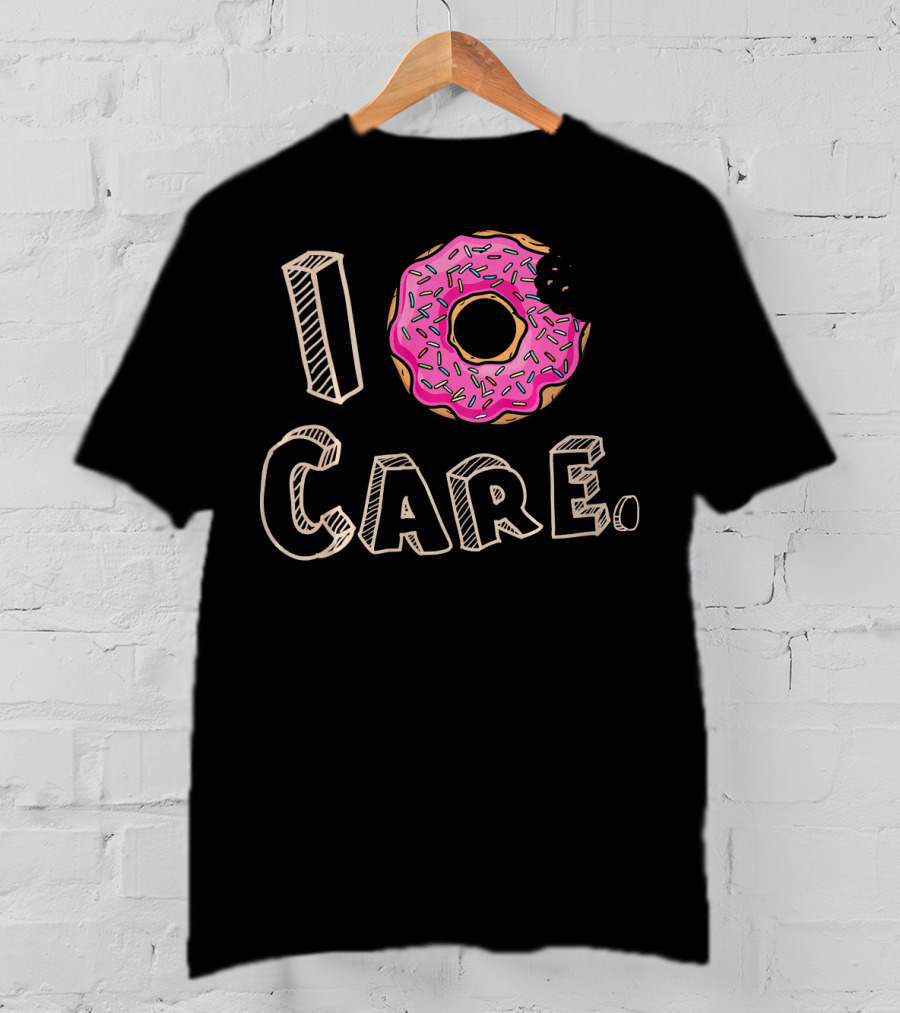 I Donut Care Pink Sprinkle Food Humor T-Shirt