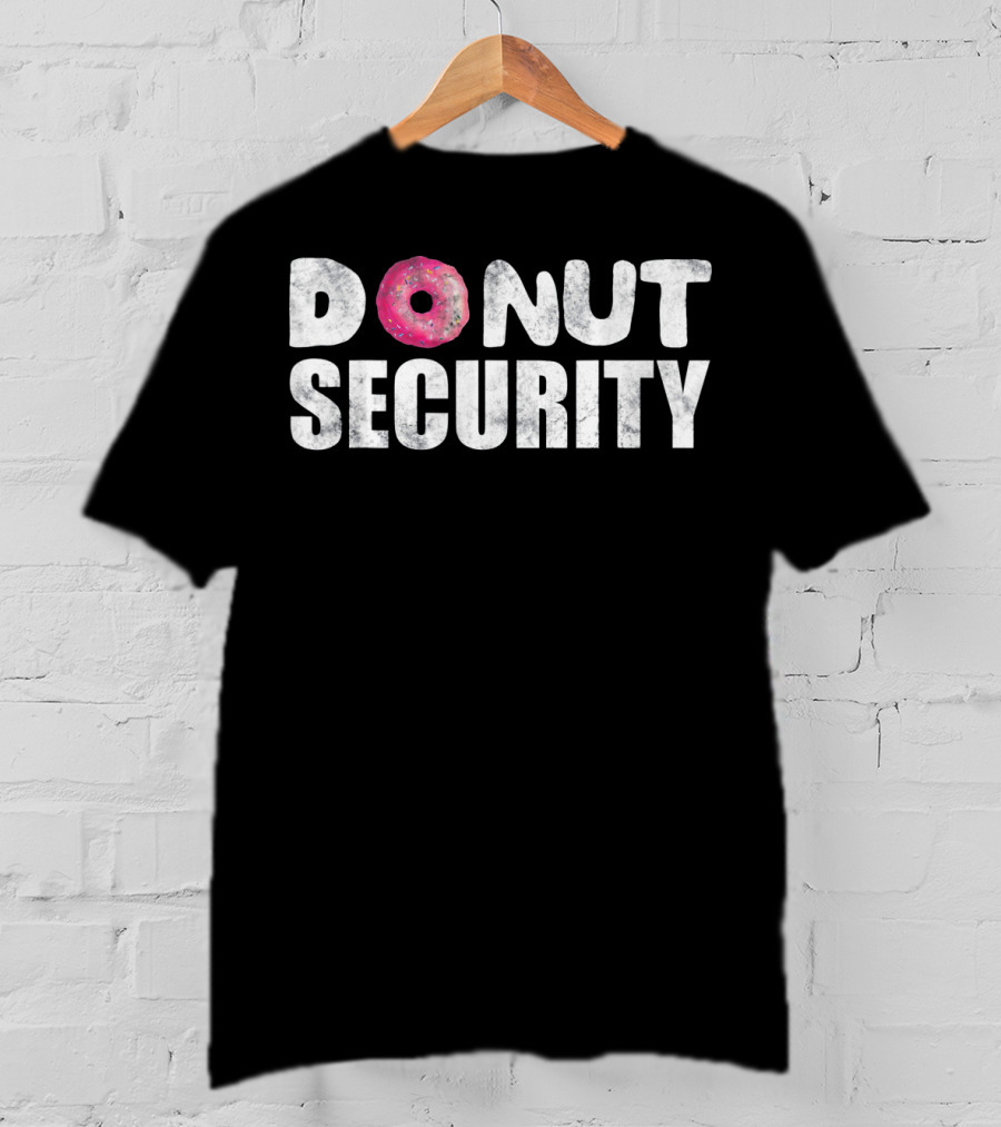 Donut Security Pink Frosted Doughnut Lettering T-Shirt