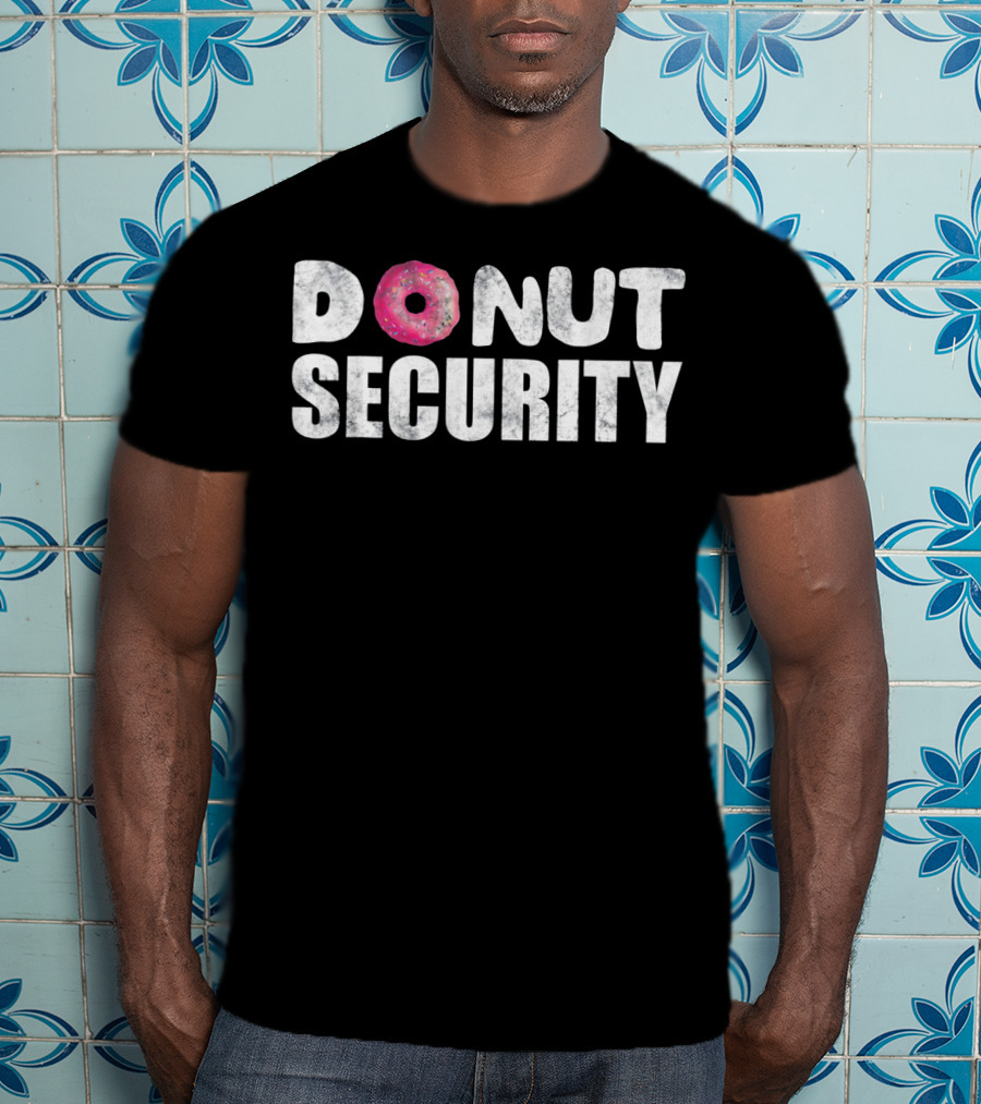 Donut Security Pink Frosted Doughnut Lettering T-Shirt