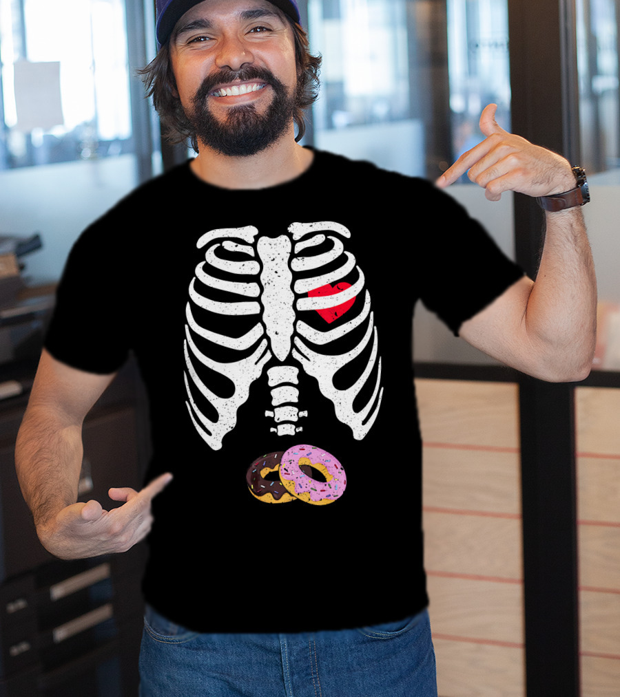 Halloween Pregnancy Skeleton Donut Baby Costume T-Shirt