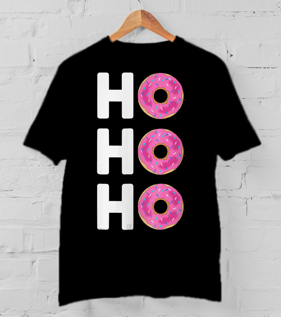 HO HO HO Funny Christmas Donut T-Shirt