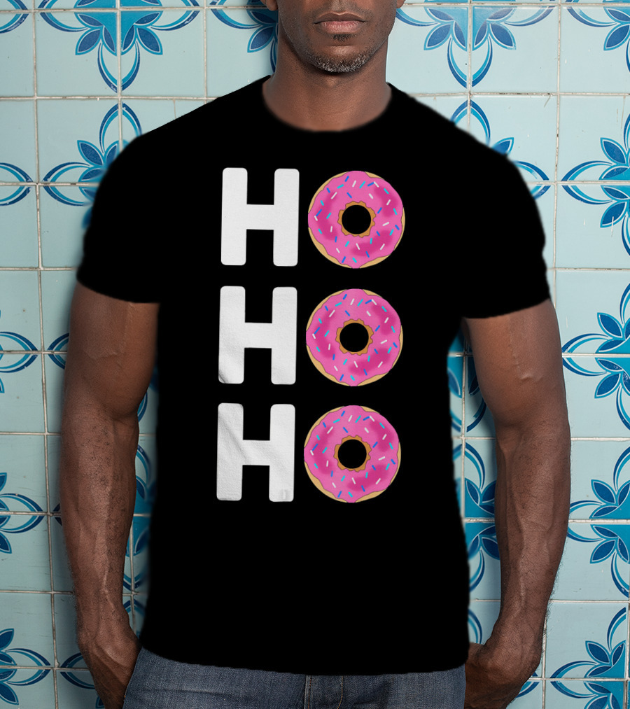 HO HO HO Funny Christmas Donut T-Shirt