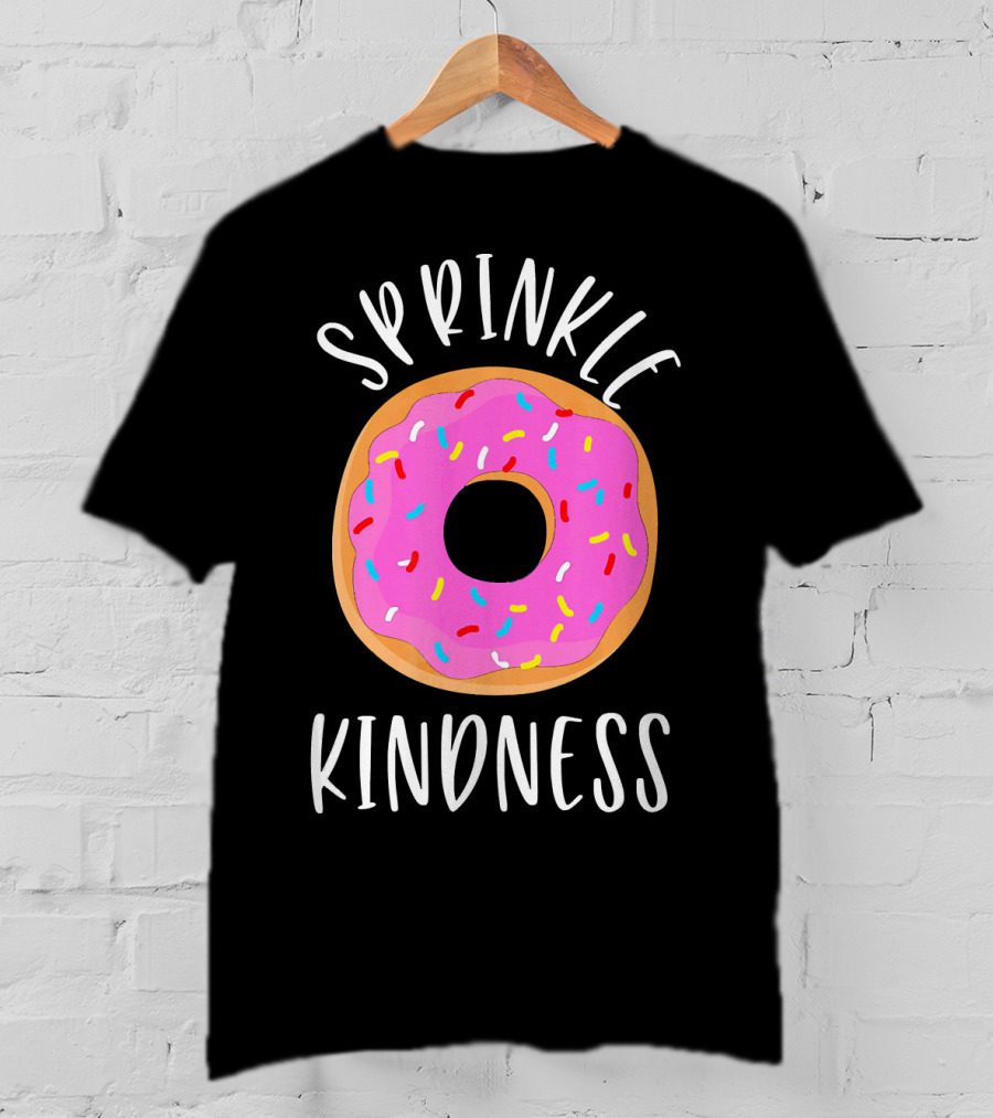 Sprinkle Kindness Donut Anti Bullying Pink Frosted Doughnut T-Shirt