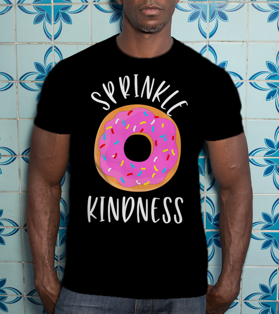 Sprinkle Kindness Donut Anti Bullying Pink Frosted Doughnut T-Shirt