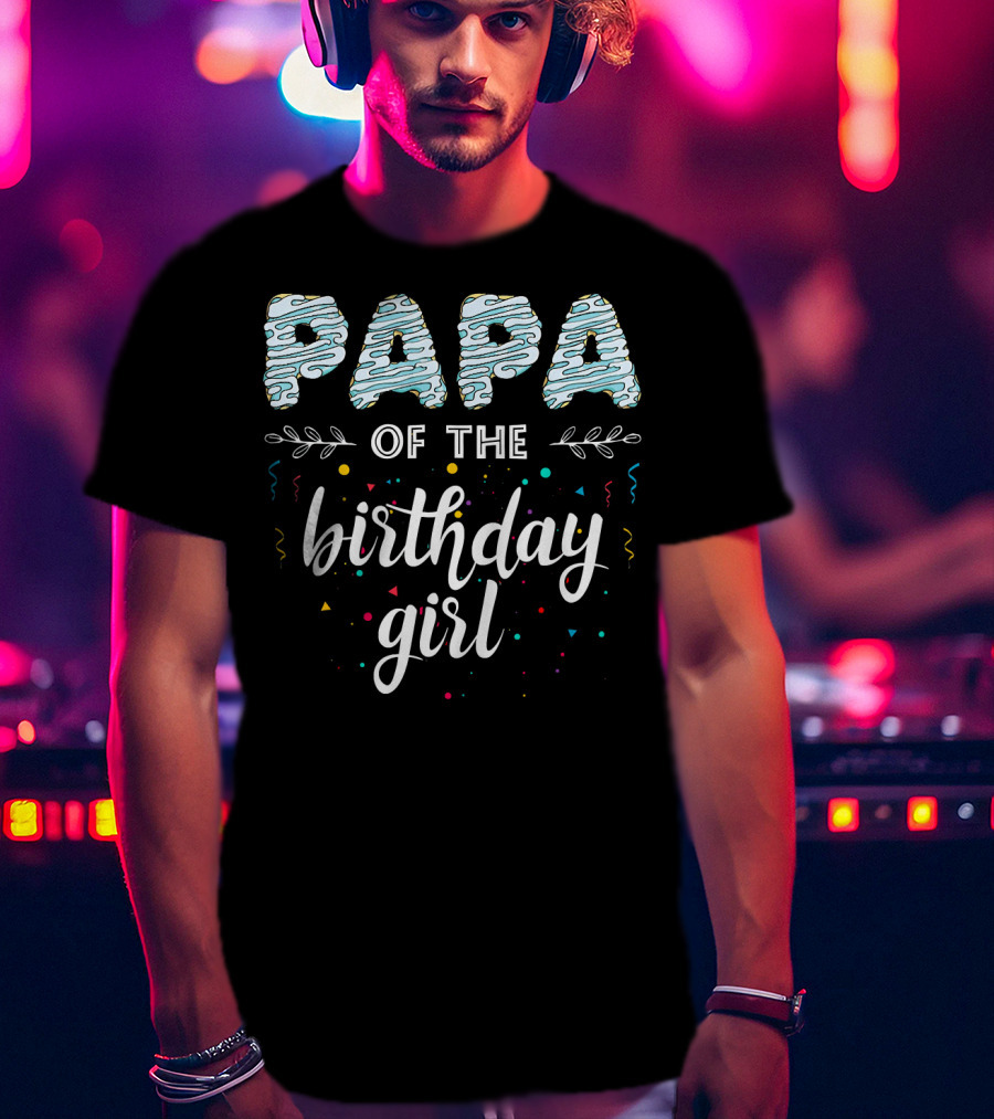 Papa Of The Birthday Girl Donut Family B Day T-Shirt